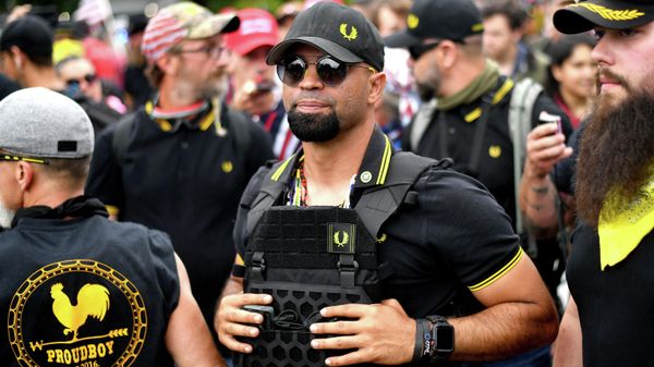 FILE - In this Aug. 17, 2019, file photo, Proud Boys chairman Enrique Tarrio rallies in Portland, Ore. - Sputnik International