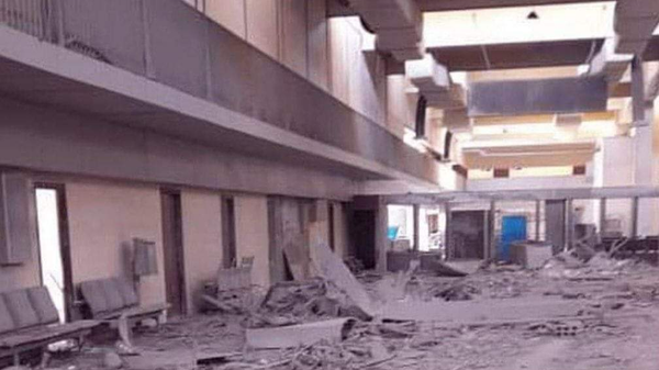 Social media image purporting to show damage to Damascus International Airport following Israeli strike. - Sputnik International