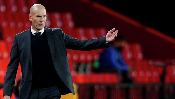 In this file photo dated Thursday, May 13, 2021, Real Madrid's head coach Zinedine Zidane gestures during the Spanish La Liga soccer match against Granada at Los Carmenes stadium in Granada, Spain. - Sputnik International