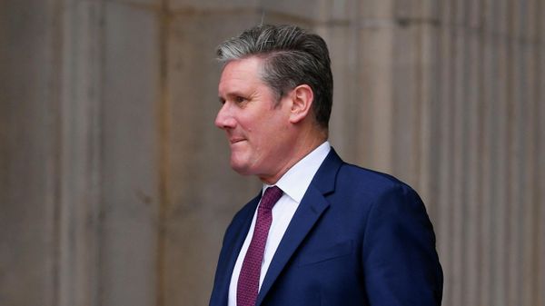 Labour leader Keir Starmer leaves after attending a service of thanksgiving for the reign of Queen Elizabeth II - Sputnik International
