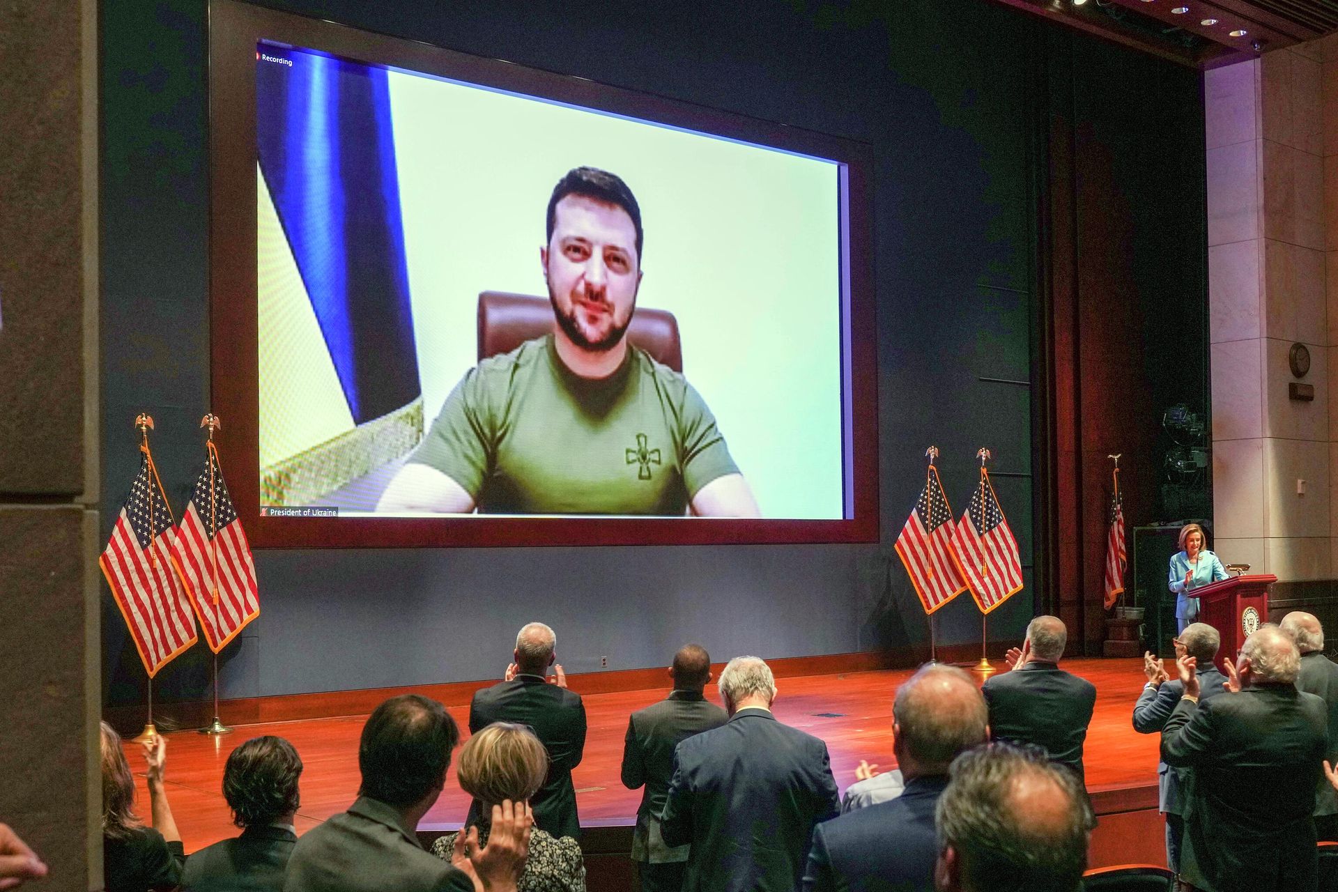 FILE - Members of Congress give Ukraine President Volodymyr Zelensky a standing ovation before he speaks in a virtual address to Congress in the U.S. Capitol Visitors Center Congressional Auditorium in Washington, on Wednesday, March 16, 2022 FILE - Members of Congress give Ukraine President Volodymyr Zelensky a standing ovation before he speaks in a virtual address to Congress in the U.S. Capitol Visitors Center Congressional Auditorium in Washington, on Wednesday, March 16, 2022 - Sputnik International, 1920, 17.08.2022