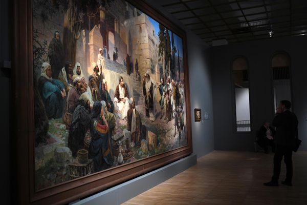 Painting by Vasily Polenov Christ and the Sinner woman in the Tretyakov Gallery on Krymsky Val - Sputnik International