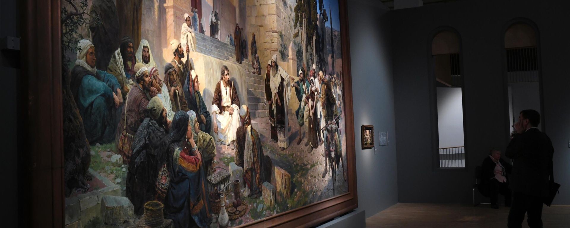 Painting by Vasily Polenov Christ and the Sinner woman in the Tretyakov Gallery on Krymsky Val Painting by Vasily Polenov Christ and the Sinner woman in the Tretyakov Gallery on Krymsky Val - Sputnik International, 1920, 09.02.2023