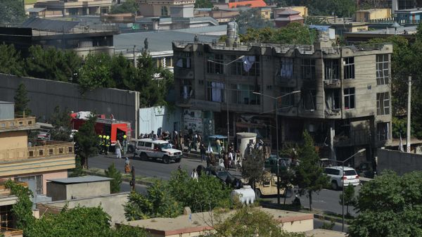 A general view shows fire department truck near a damaged building following a gunmen attack at a Sikh temple in Kabul on June 18, 2022.  - Sputnik International