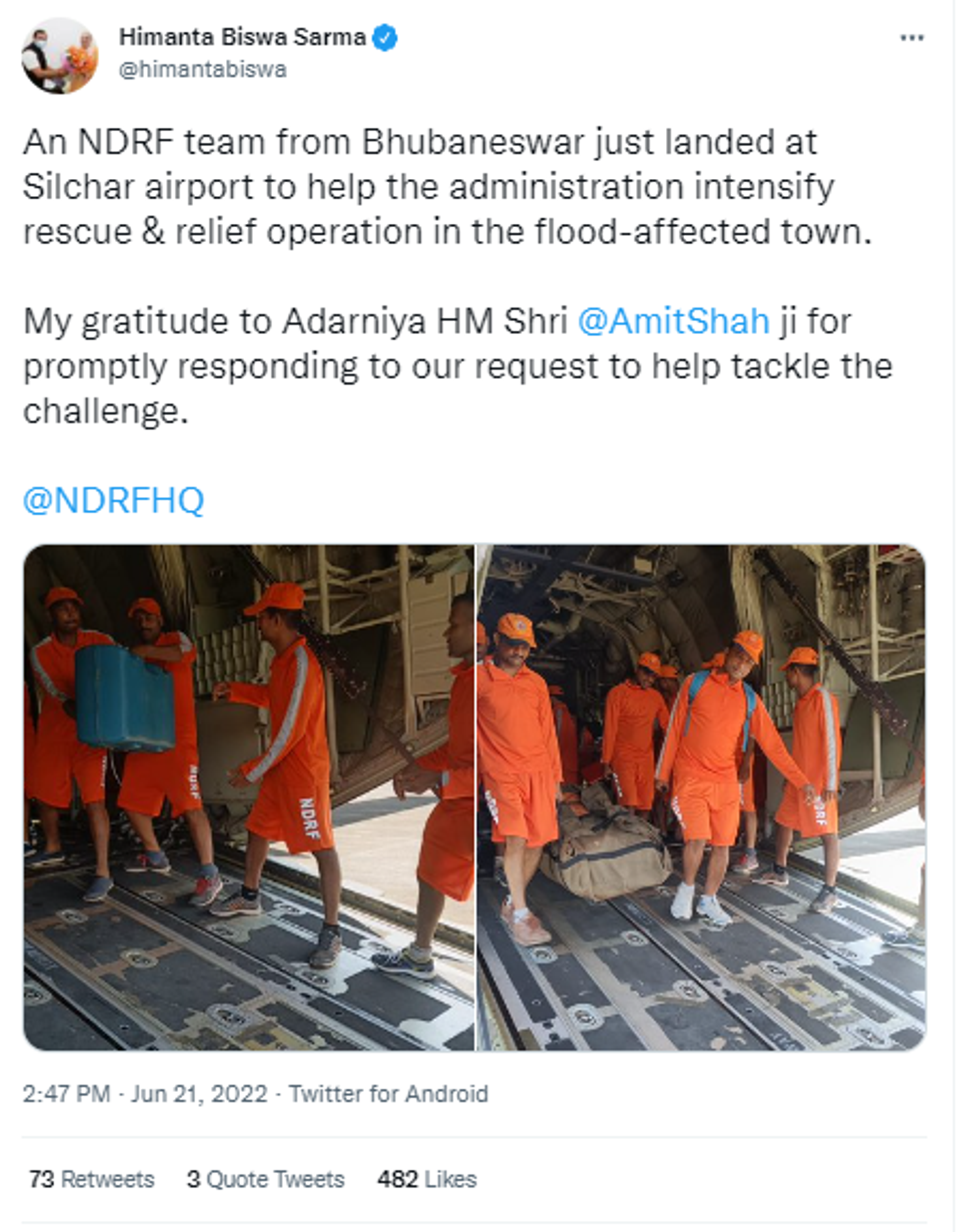NDRF Team Reached Flood-Hit Assam to Carry Out Rescue Operations - Sputnik International, 1920, 21.06.2022