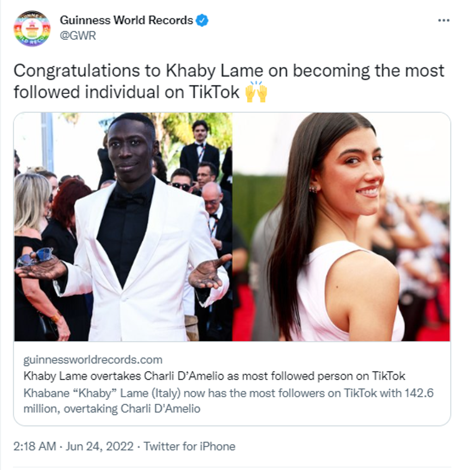 Khaby Lame Surpasses Charli D'Amelio as Most-Followed TikTok Video Creator - Sputnik International, 1920, 24.06.2022