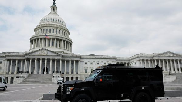 WASHINGTON, DC - JUNE 23: An armored police vehicle is positioned on the plaza between the U.S. Capitol and the Supreme Court after the court handed down its decision in Dobbs v Jackson Women's Health on June 24, 2022 in Washington, DC.  - Sputnik International