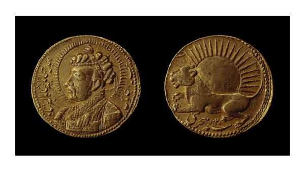 The world's biggest gold coin with a portrait of Jahangir (obverse) and an image of a lion surmounted by the sun (reverse). - Sputnik International