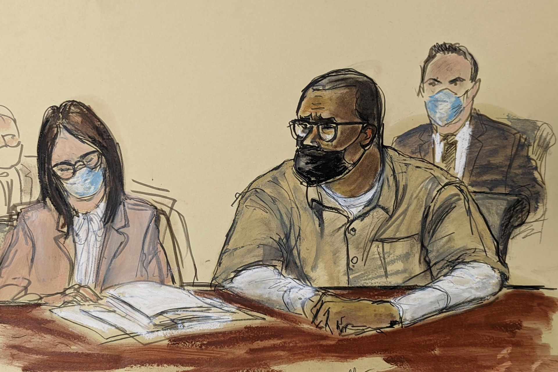 In this courtroom sketch, R. Kelly and his attorney Jennifer Bonjean, left, appear during his sentencing hearing in federal court, Wednesday, June 29, 2022, in New York. The former R&B superstar was convicted of racketeering and other crimes. In this courtroom sketch, R. Kelly and his attorney Jennifer Bonjean, left, appear during his sentencing hearing in federal court, Wednesday, June 29, 2022, in New York. The former R&B superstar was convicted of racketeering and other crimes. - Sputnik International, 1920, 29.06.2022