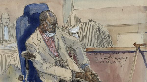 This file court-sketch  made on May 9, 2022, shows former senior Rwandan official Laurent Bucyibaruta during his trial on charges of genocide.  - Sputnik International