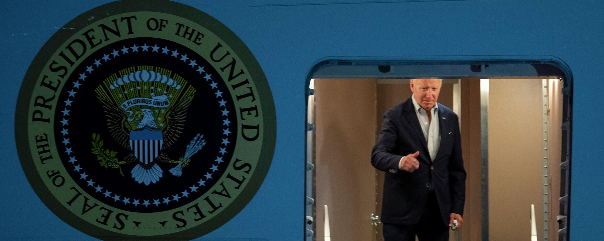 President Joe Biden boards Air Force One for a trip to Israel and Saudi Arabia, Tuesday, July 12, 2022, at Andrews Air Force Base, Md. - Sputnik International, 1920, 13.07.2022