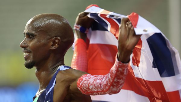 FILE - Britain's Mo Farah celebrates after winning the One Hour Men's race, at the Diamond League Memorial Van Damme athletics event where he set a new world record, at the King Baudouin stadium in Brussels on Friday, Sept. 4, 2020. It is hard to be first. Mo Farah this week went from being a gold medal-winning runner to the most prominent person ever to come forward as a victim of people trafficking. The four-time Olympic champion’s decision to tell the story of how he was exploited as a child gives a face to the often faceless victims of modern slavery, highlighting a crime that is often conflated with illegal immigration.  - Sputnik International