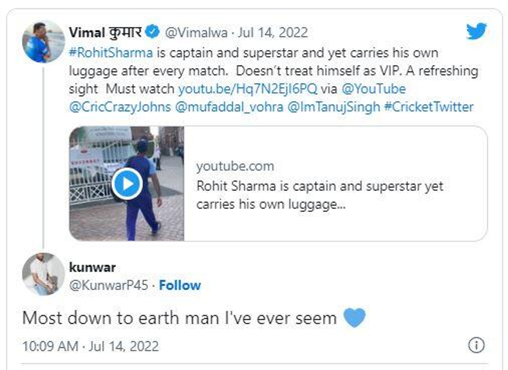 Screenshot of Rohit Sharma fandom's tweet Screenshot of Rohit Sharma fandom's tweet - Sputnik International, 1920, 14.07.2022