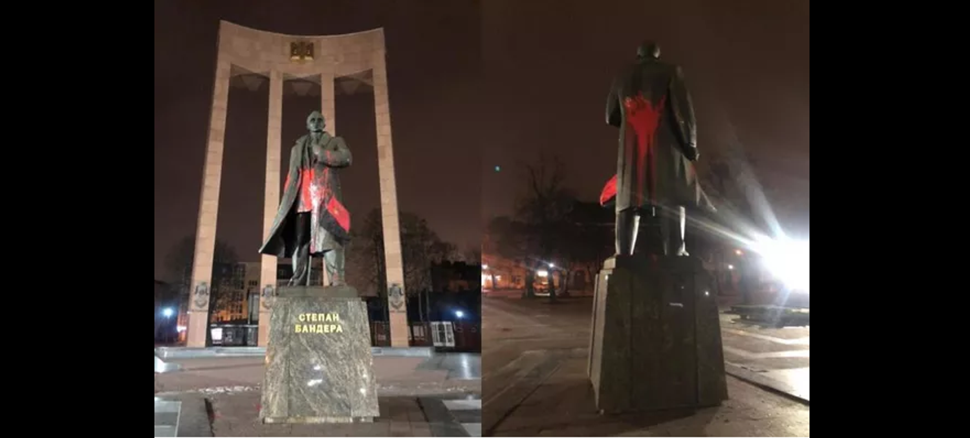 Defaced monument to Stepan Bandera in Lvov.
Defaced monument to Stepan Bandera in Lvov.
- Sputnik International, 1920, 16.07.2022