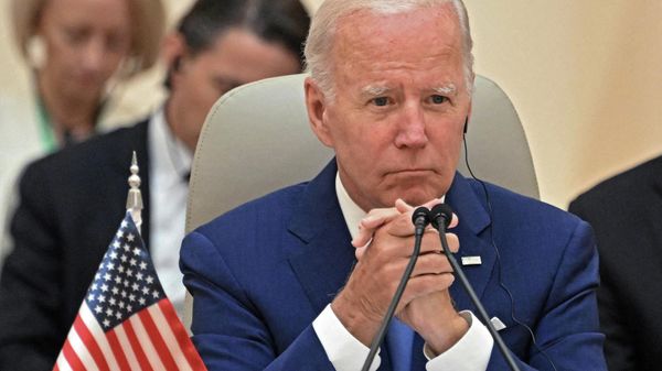 US President Joe Biden attends the Jeddah Security and Development Summit (GCC+3) at a hotel in Saudi Arabia's Red Sea coastal city of Jeddah on July 16, 2022 - Sputnik International