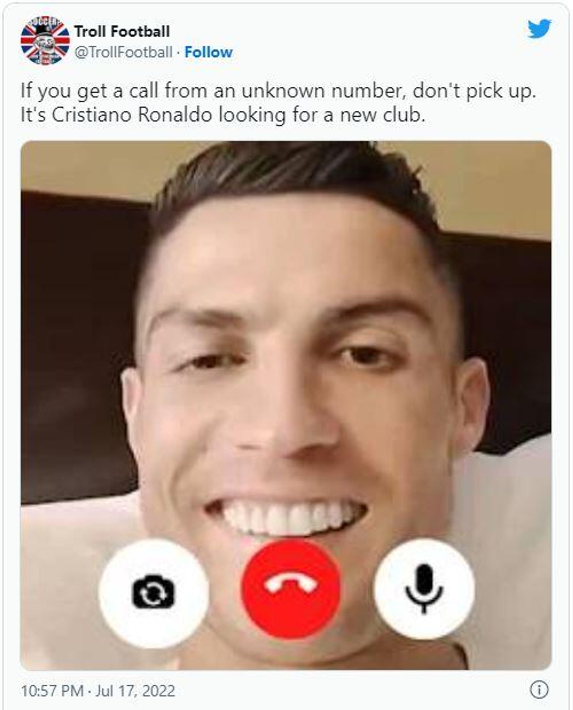 Screenshot of a troll mocking Ronaldo Screenshot of a troll mocking Ronaldo - Sputnik International, 1920, 18.07.2022