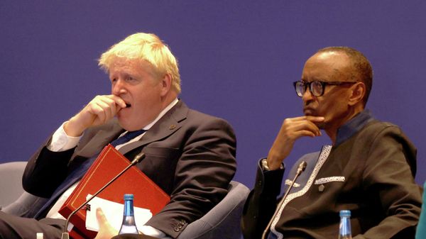 Britain's Prime Minister Boris Johnson, left, and Rwanda President Paul Kagame - Sputnik International