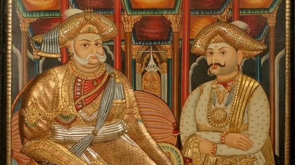 Mid-19th century Maharaja Serfoji II of Tanjavur and his son Shivaji II, Tanjavur, Tamil Nadu, India - Sputnik International