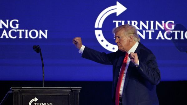 Former President Donald Trump dances on stage after addressing attendees during the Turning Point USA Student Action Summit, Saturday, July 23, 2022, in Tampa, Fla. Former President Donald Trump dances on stage after addressing attendees during the Turning Point USA Student Action Summit, Saturday, July 23, 2022, in Tampa, Fla. - Sputnik International
