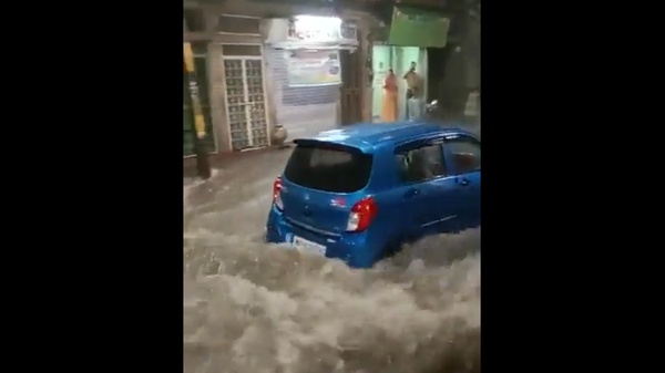 Floodwaters Wash Away Cars as Heavy Rain Wreaks Havoc in India’s Jodhpur - Sputnik International
