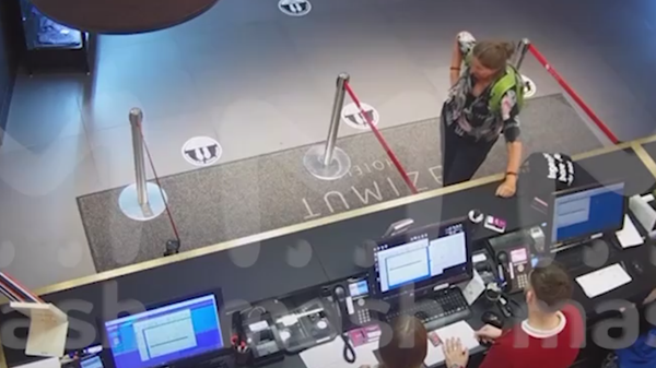 Agitated Norwegian consulate employee ranting against Russian hotel employees. Screengrab of Mash Telegram video. - Sputnik International