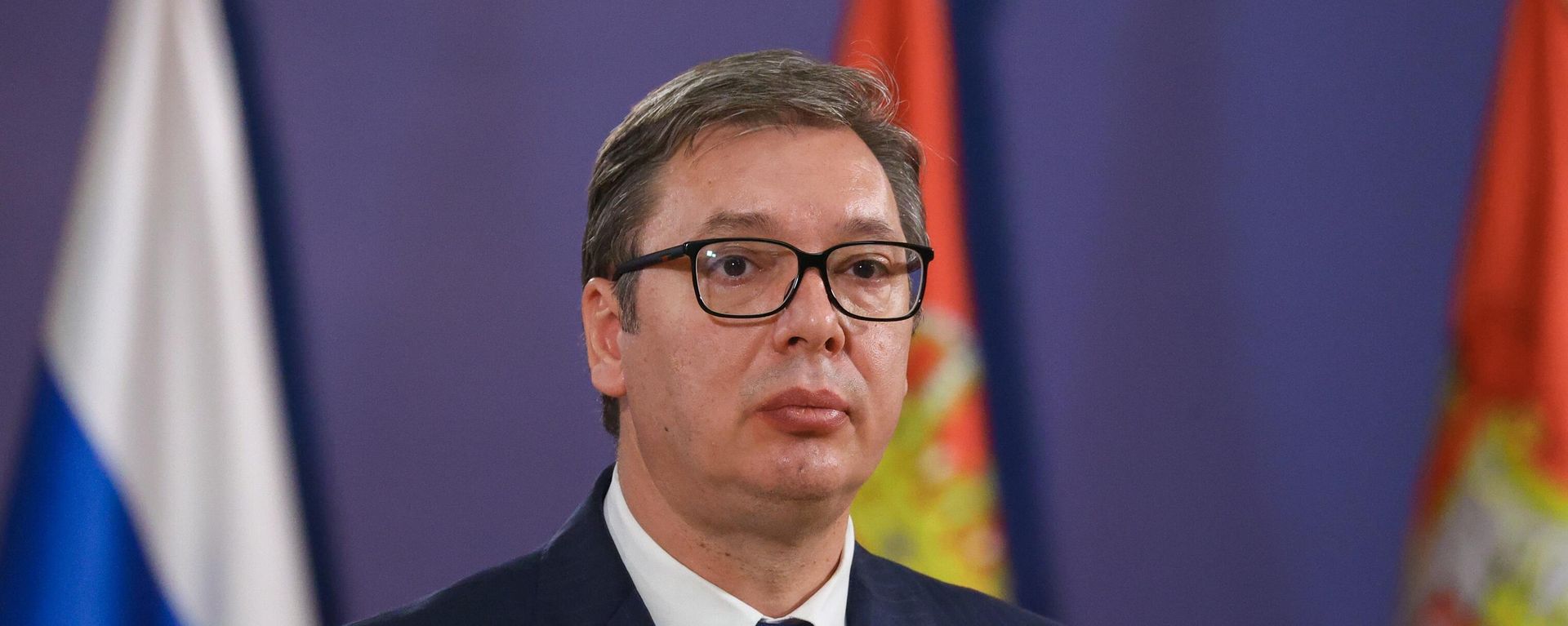 Serbian President Aleksandar Vucic at a press conference following a meeting in Belgrade with Russian Foreign Minister Sergei Lavrov. - Sputnik International, 1920, 31.07.2022
