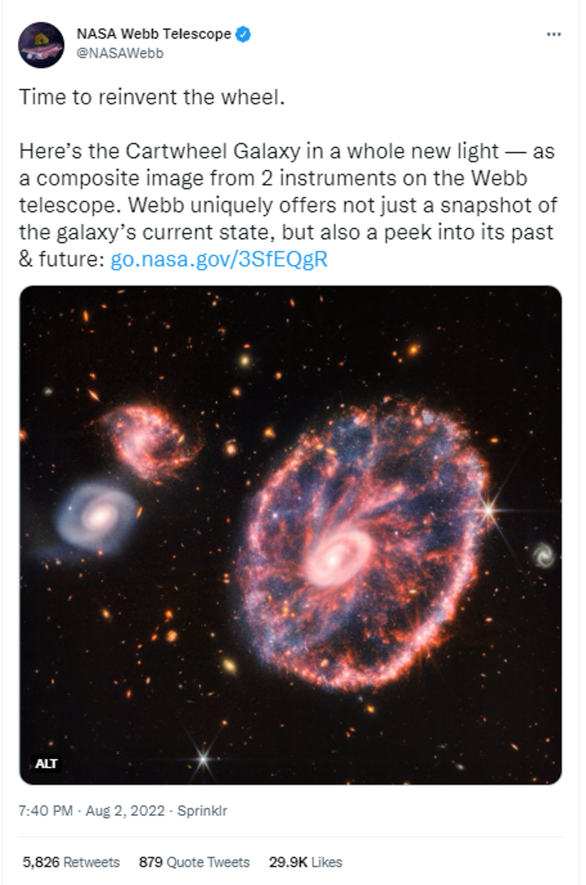 Photo of rare Cartwheel Galaxy captured by NASA's new James Webb Telescope - Sputnik International, 1920, 03.08.2022