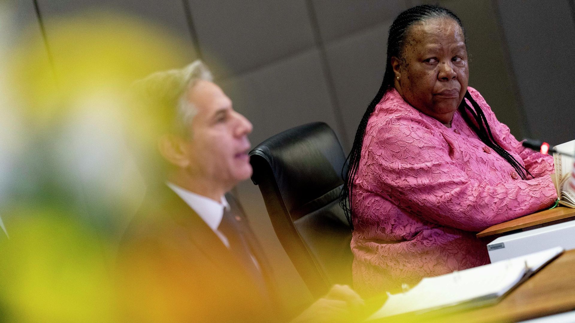 Secretary of State Antony Blinken, accompanied by South Africa's Foreign Minister Naledi Pandor, speaks during a news conference after meeting together at the South African Department of International Relations and Cooperation in Pretoria, South Africa, Monday, Aug. 8, 2022. Blinken is on a ten day trip to Cambodia, Philippines, South Africa, Congo, and Rwanda. Secretary of State Antony Blinken, accompanied by South Africa's Foreign Minister Naledi Pandor, speaks during a news conference after meeting together at the South African Department of International Relations and Cooperation in Pretoria, South Africa, Monday, Aug. 8, 2022. Blinken is on a ten day trip to Cambodia, Philippines, South Africa, Congo, and Rwanda. - Sputnik International, 1920, 08.08.2022