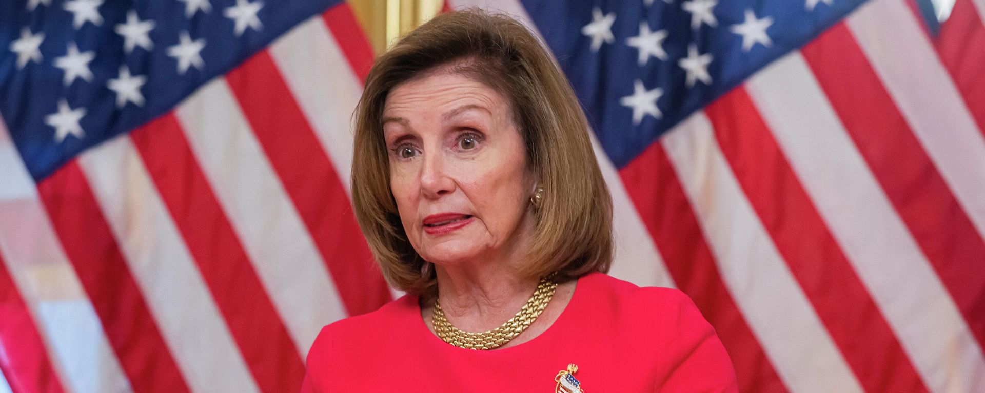 House Speaker Nancy Pelosi of Calif., speaks with reporters before signing the PACT Act of 2022 during a bill enrollment ceremony on Tuesday, Aug. 9, 2022, in Washington.  - Sputnik International, 1920, 18.07.2024