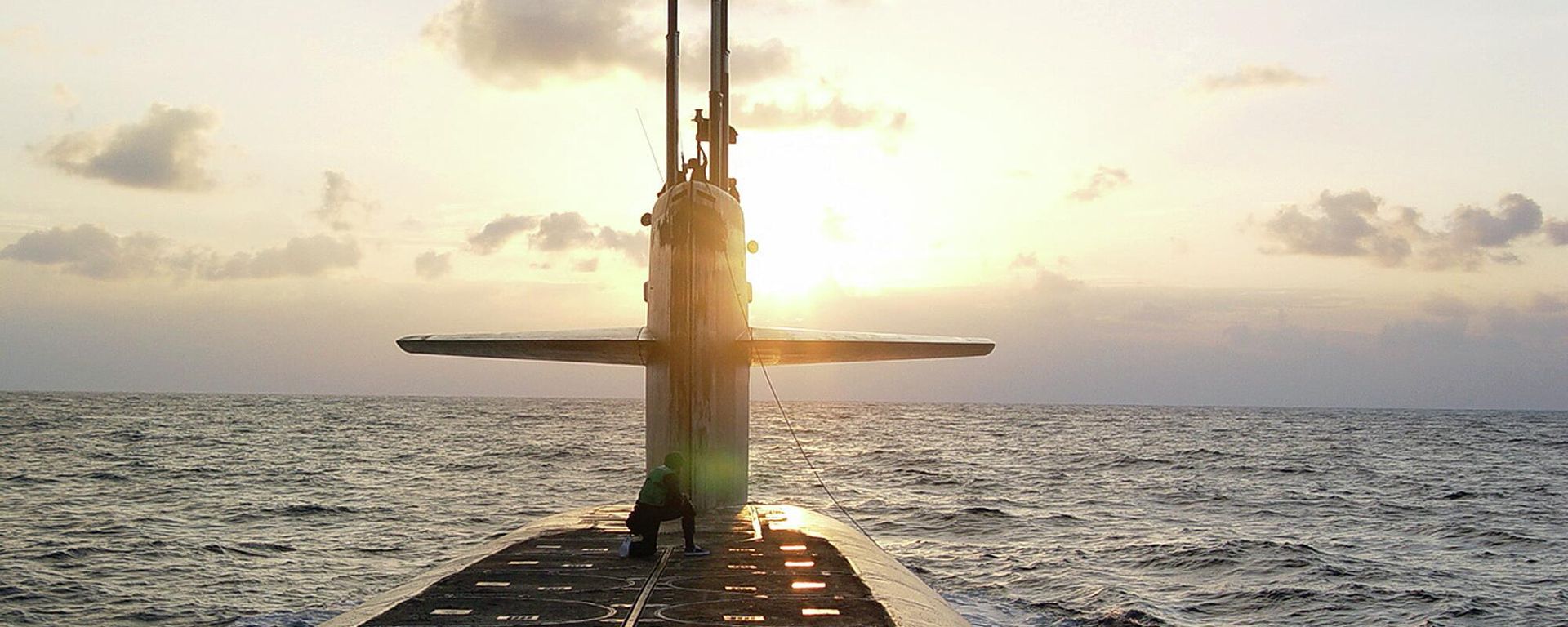 In this photo released by the U.S. Navy, the Ohio-class ballistic-missile submarine USS Wyoming approaches Naval Submarine Base Kings Bay, Ga., Jan. 9, 2008. In this photo released by the U.S. Navy, the Ohio-class ballistic-missile submarine USS Wyoming approaches Naval Submarine Base Kings Bay, Ga., Jan. 9, 2008. - Sputnik International, 1920, 27.10.2022
