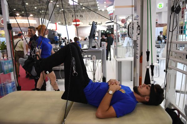 The stand of the Federal Center for Brain and Neurotechnologies of the FMBA of Russia at the international military-technical forum Army-2022 at the Patriot Convention and Exhibition Center. - Sputnik International