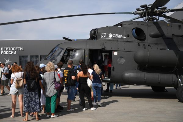 A Mi-17V-5 military transport helicopter at the international military-technical forum Army-2022. - Sputnik International