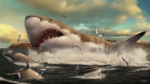 This handout picture released by Metazoa Studio on November 25, 2020, shows an artist's impression of the prehistoric shark Otodus megalodon.  - Sputnik International