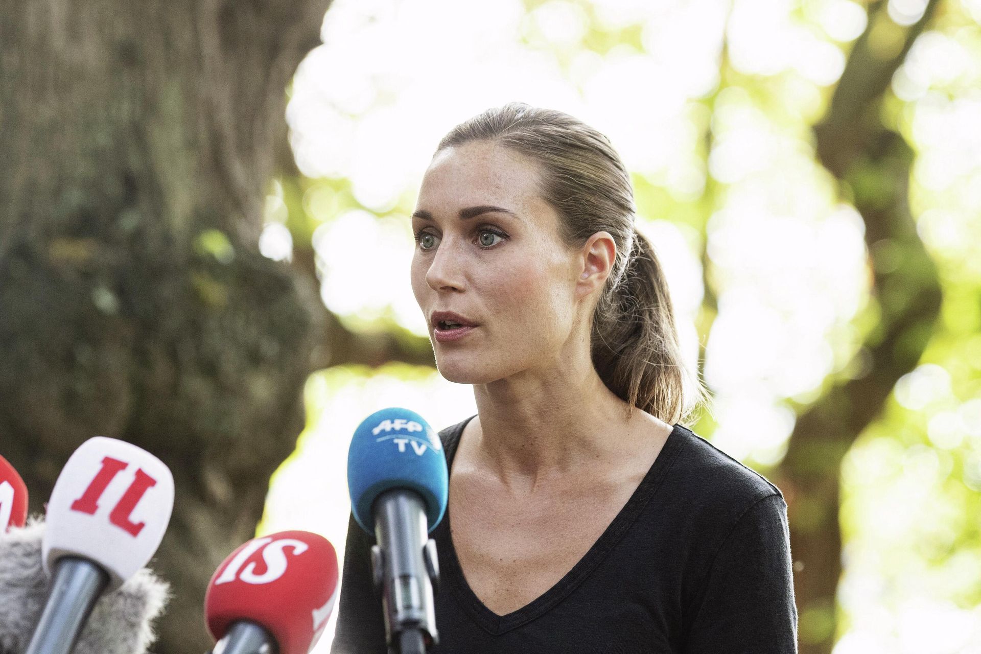 Prime minister of Finland Sanna Marin holds a press conference in Helsinki, Finland, on August 19, 2022, after videos showing her partying and leaked into social media have sparked criticism.  - Sputnik International, 1920, 13.09.2022