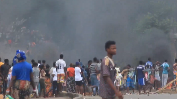 Residents of Sierra Leone protest amid a cost of living crisis. Screengrab of a local media feed. - Sputnik International
