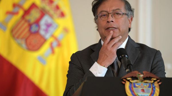 Colombia's President Gustavo Petro attends a press conference next to Spain's Prime Minister Pedro Sanchez (out of frame) at Casa Nariсo Presidential Palace in Bogota, on August 24, 2022. (Photo by Raul ARBOLEDA / AFP) - Sputnik International
