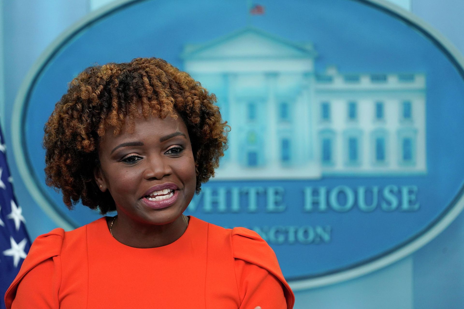 White House press secretary Karine Jean-Pierre speaks during the daily briefing at the White House in Washington, Monday, Aug. 29, 2022. - Sputnik International, 1920, 01.09.2022