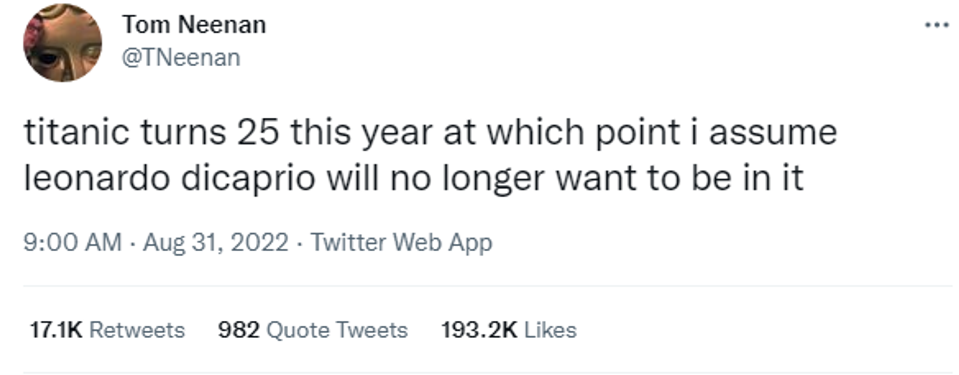 A screenshot of a tweet commenting on Leonardo DiCaprio’s breakup with Camila Morrone. A screenshot of a tweet commenting on Leonardo DiCaprio’s breakup with Camila Morrone. - Sputnik International, 1920, 01.09.2022