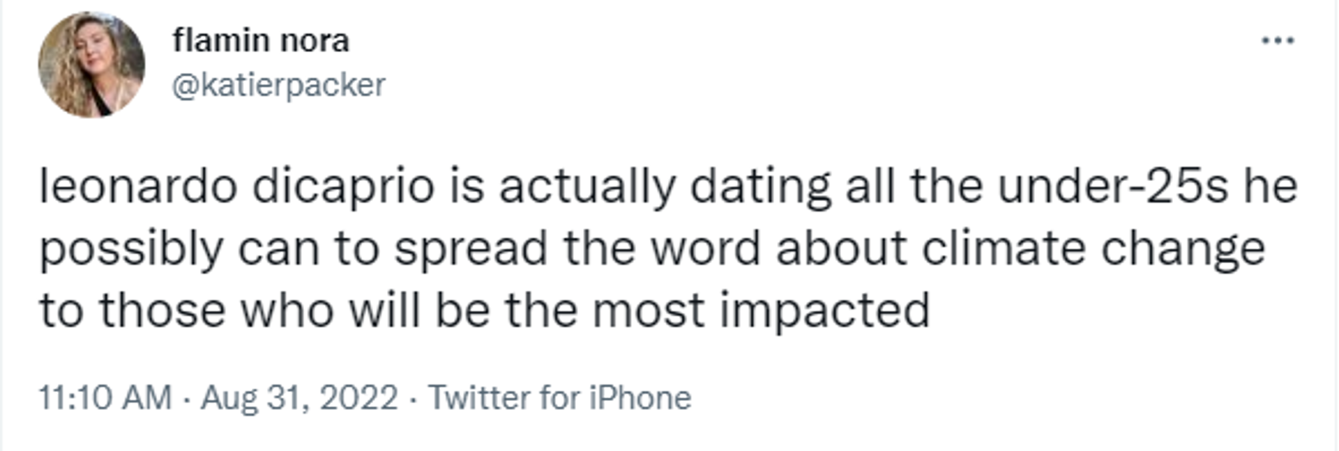 A screenshot of a tweet commenting on Leonardo DiCaprio’s breakup with Camila Morrone. A screenshot of a tweet commenting on Leonardo DiCaprio’s breakup with Camila Morrone. - Sputnik International, 1920, 01.09.2022