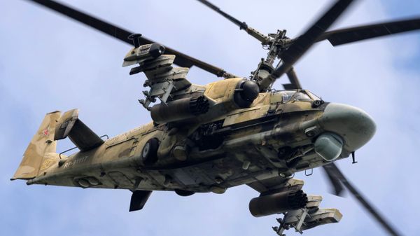 Combat helicopter Ka-52 at the 'Vostok 2022' military maneuvers at the Sergeevsky training ground. - Sputnik International