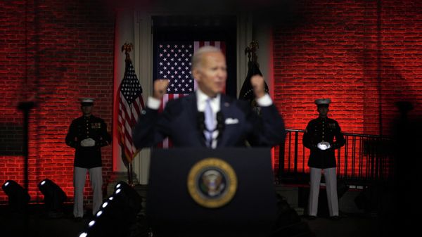 PHILADELPHIA, PENNSYLVANIA - SEPTEMBER 01: U.S. President Joe Biden delivers a primetime speech at Independence National Historical Park September 1, 2022 in Philadelphia, Pennsylvania. President Biden spoke on “the continued battle for the Soul of the Nation.” - Sputnik International