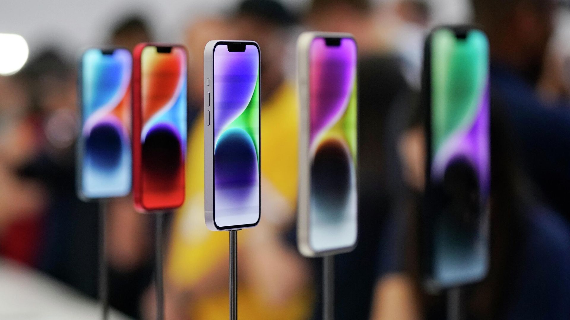 New iPhone 14 models on display at an Apple event on the campus of Apple's headquarters in Cupertino, Calif., Wednesday, Sept. 7, 2022 - Sputnik International, 1920, 09.09.2022