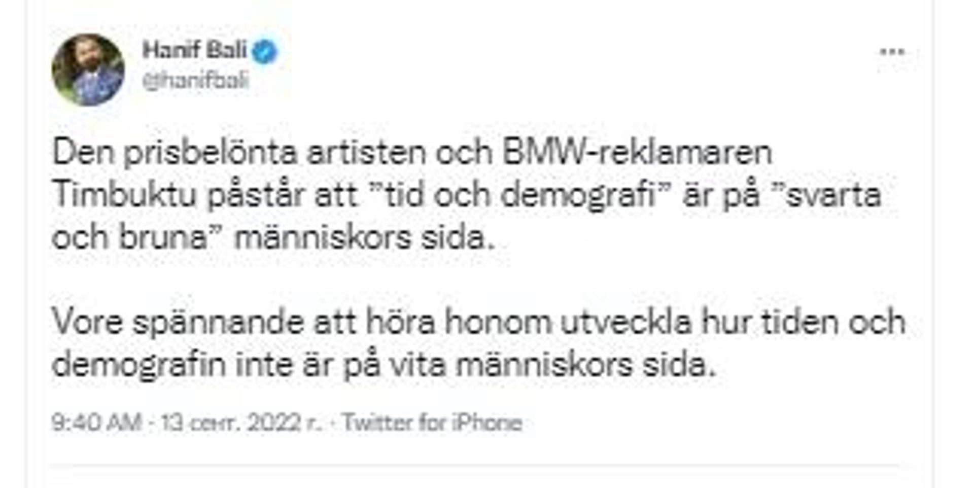Screenshot of tweet discussing rapper Timbuktu's Instagram post - Sputnik International, 1920, 14.09.2022