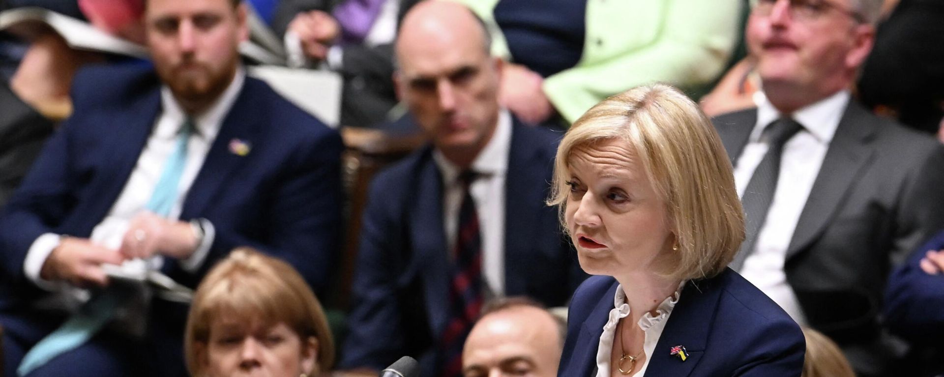 British Prime Minister Liz Truss speaks during her first weekly Prime Minister's Questions (PMQs) session at the House of Commons British Prime Minister Liz Truss speaks during her first weekly Prime Minister's Questions (PMQs) session at the House of Commons - Sputnik International, 1920, 12.10.2022