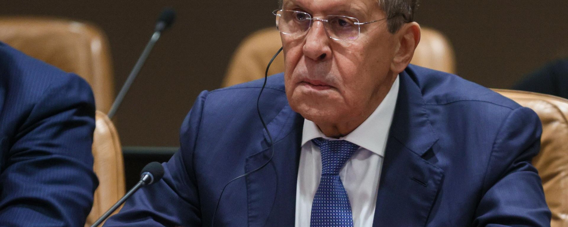 Russian Foreign Minister Sergei Lavrov during a meeting with his Chinese counterpart during the 77th session of the United Nations General Assembly in New York. Russian Foreign Minister Sergei Lavrov during a meeting with his Chinese counterpart during the 77th session of the United Nations General Assembly in New York. - Sputnik International, 1920, 24.09.2022