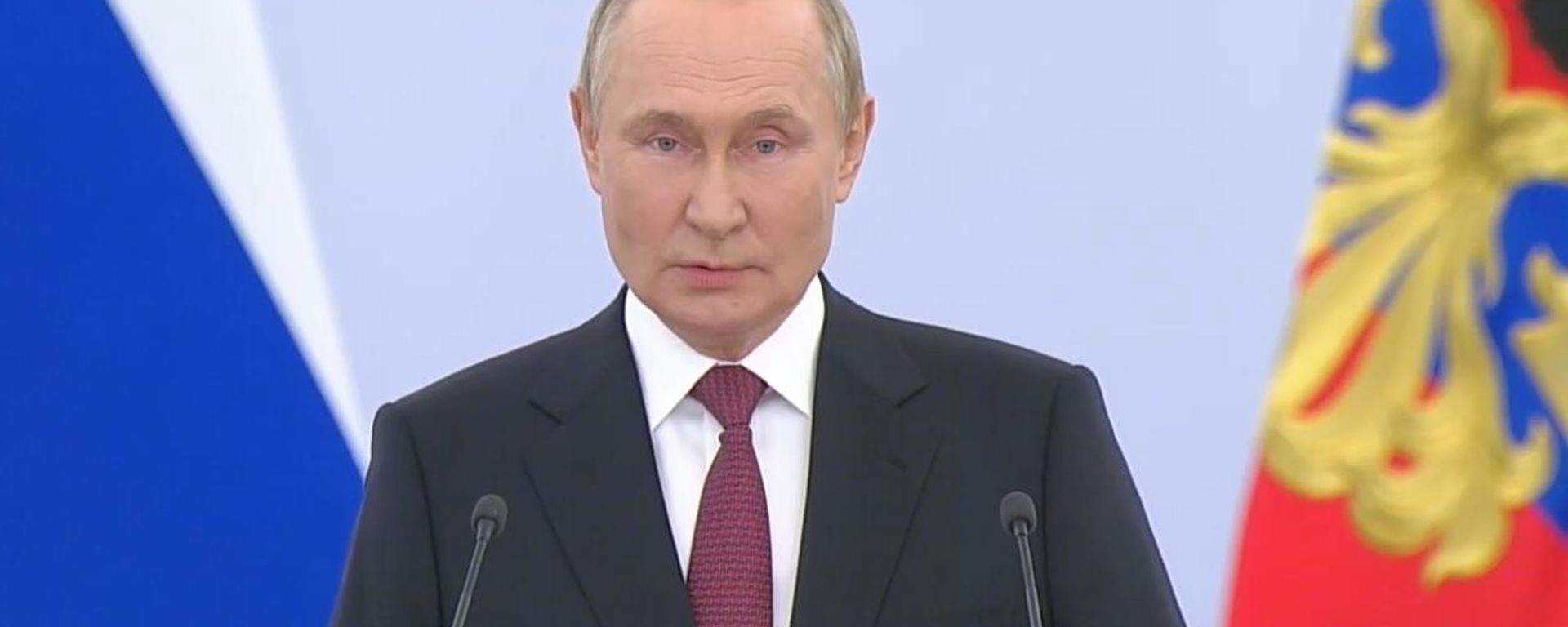 Vladimir Putin Speaks at Ceremony on Accession of New Territories Into Russian Federation Vladimir Putin Speaks at Ceremony on Accession of New Territories Into Russian Federation - Sputnik International, 1920, 30.09.2022