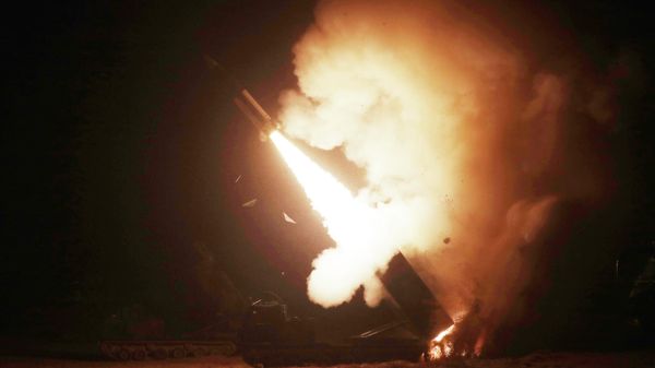 An Army Tactical Missile System (ATACMS) missile is fired during a military drill  - Sputnik International