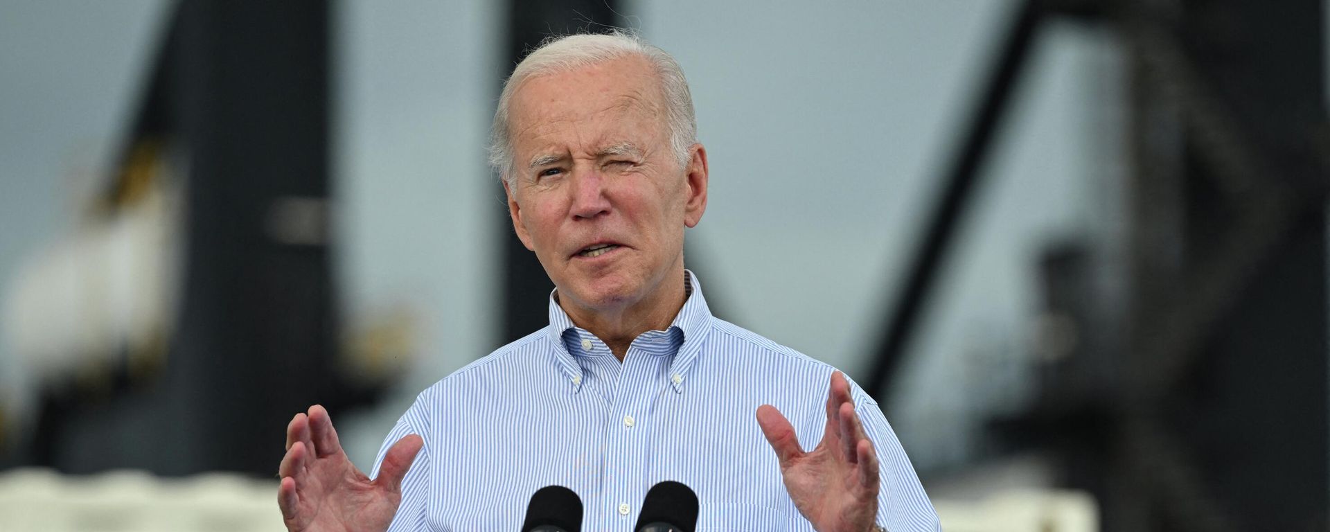 US President Joe Biden delivers remarks in the aftermath of Hurricane Fiona in Ponce, Puerto Rico, on October 3, 2022. - Sputnik International, 1920, 06.10.2022