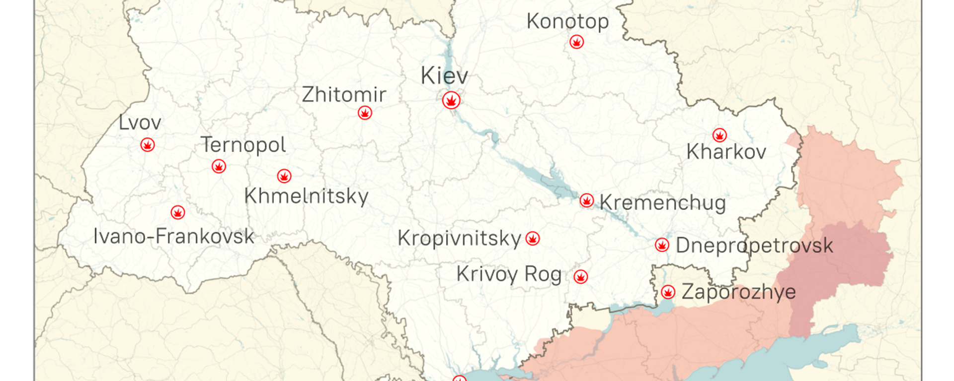 Map of strikes on the Ukrainian infrastructure Map of strikes on the Ukrainian infrastructure - Sputnik International, 1920, 10.10.2022