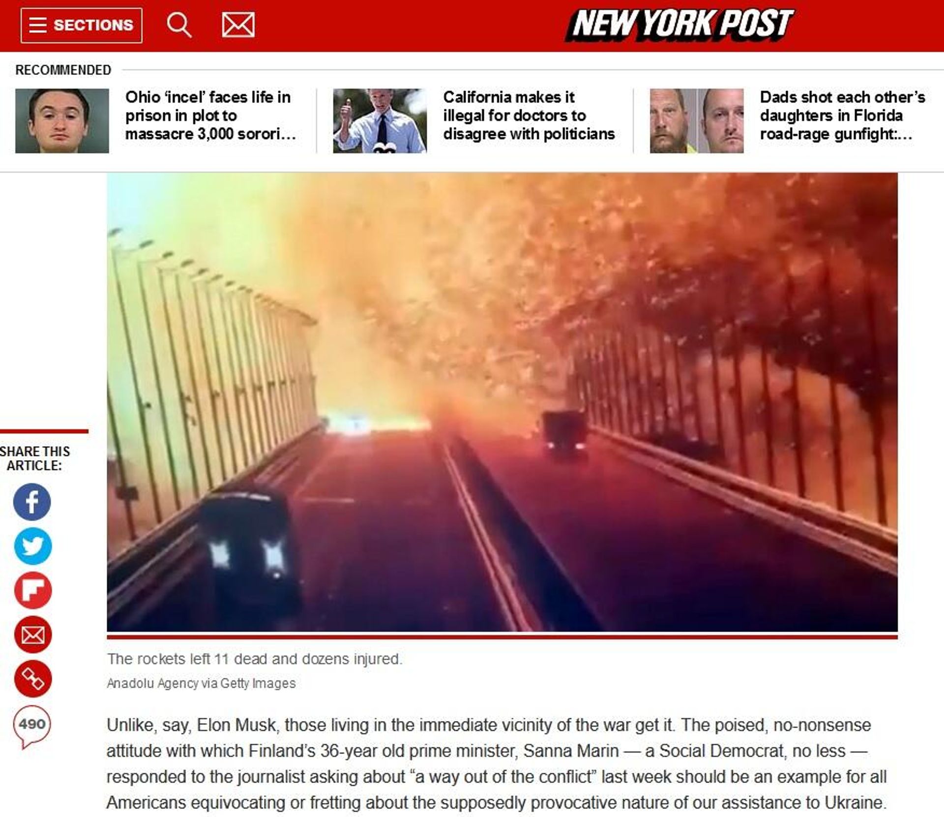 NY Post article screenshot - Sputnik International, 1920, 13.10.2022